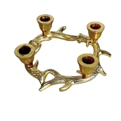 Kerzenhalter Adventskranz KINGSTON gold Edzard Durchmesser 21 cm