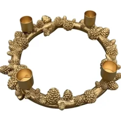 Kerzenhalter Adventskranz Lilian gold 23 cm