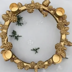 Kerzenhalter Adventskranz Lilian gold 23 cm