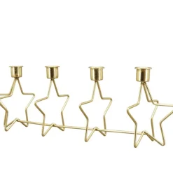 Kerzenhalter Adventskranz länglich DORÉ gold Länge 41 cm