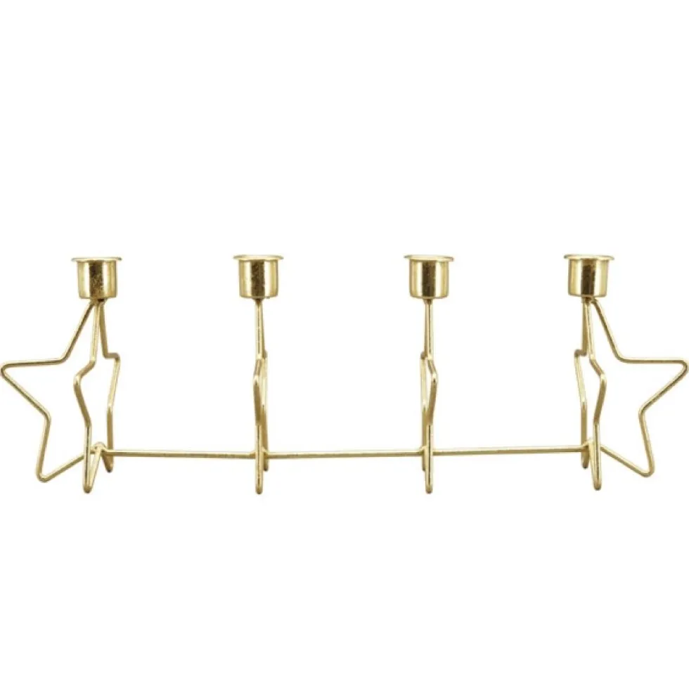 Kerzenhalter Adventskranz länglich DORÉ gold Länge 41 cm