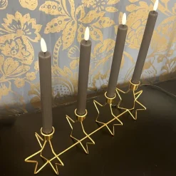 Kerzenhalter Adventskranz länglich DORÉ gold Länge 41 cm