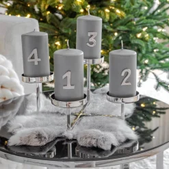 Kerzenhalter Adventskranz silber Pamplona Edzard