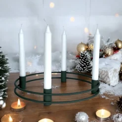 Kerzenhalter Adventskranz Silo grün 30 cm