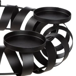 Kerzenhalter Adventskranz schwarz Twirl 36 cm