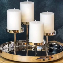 Kerzenhalter Adventskranz silber Marbella Edzard Ø 31 cm