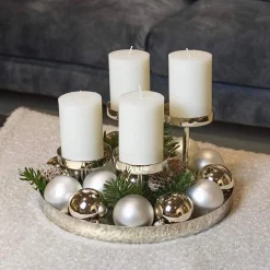 Kerzenhalter Adventskranz silber Marbella Edzard Ø 31 cm