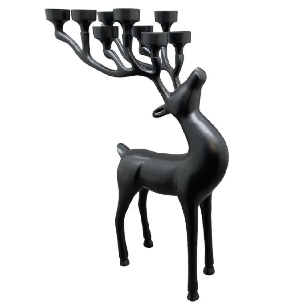 Kerzenhalter Rentier RUDOLF schwarz Höhe 49 cm