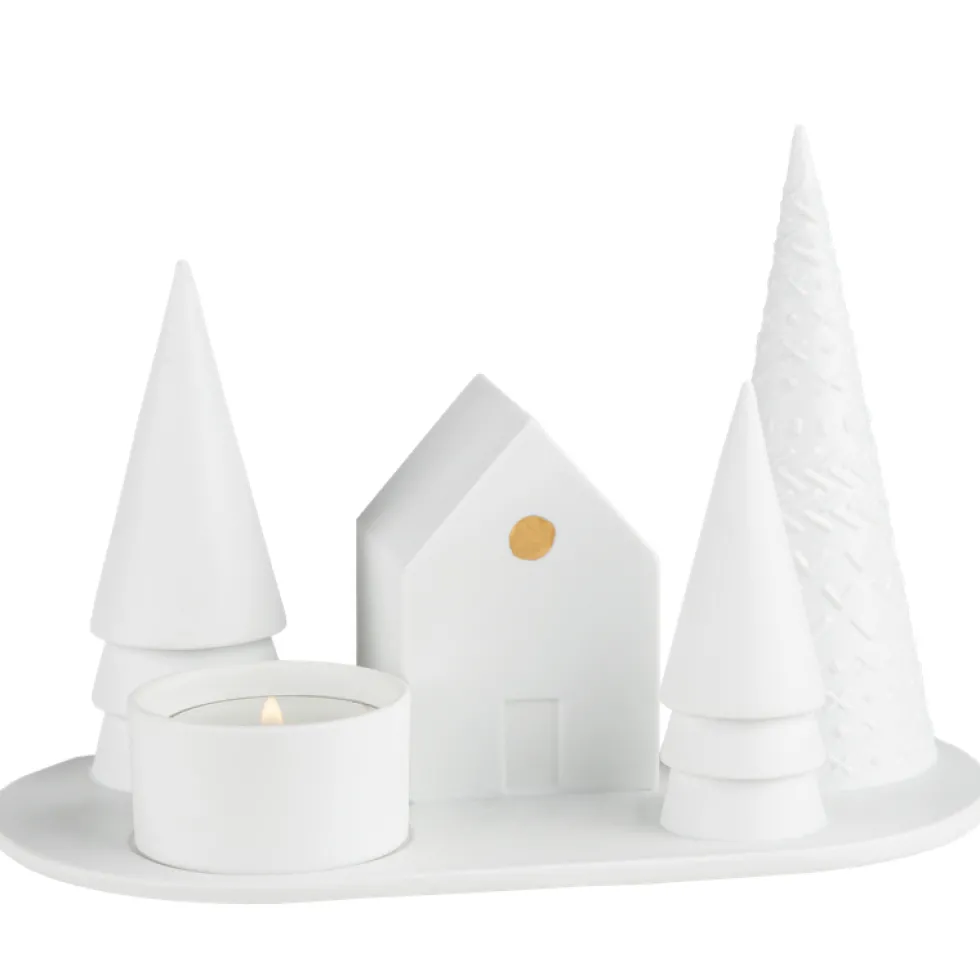 Kerzenhalter Weihnachtsdeko Räder Design WALDHÜTTE L 18 cm