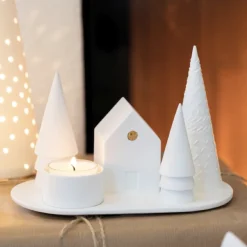 Kerzenhalter Weihnachtsdeko Räder Design WALDHÜTTE L 18 cm