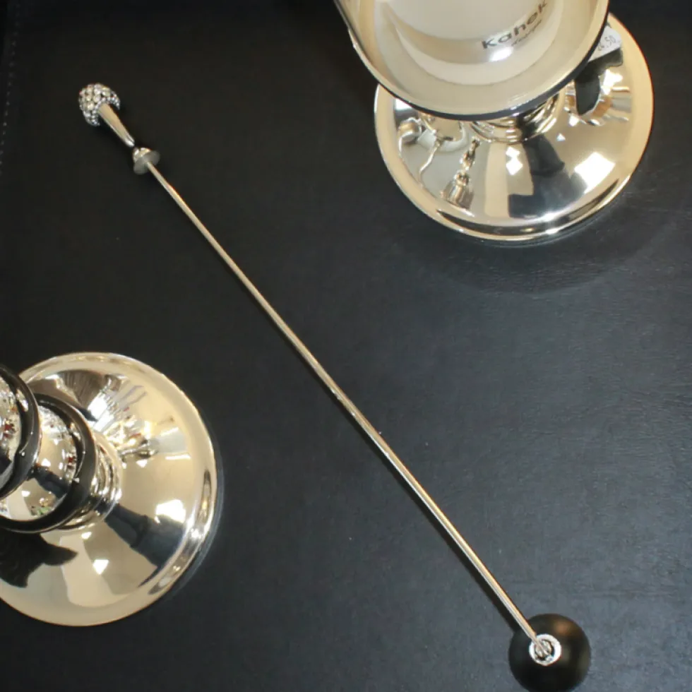 Kerzenlöscher Bent silber Kaheku Länge 36 cm