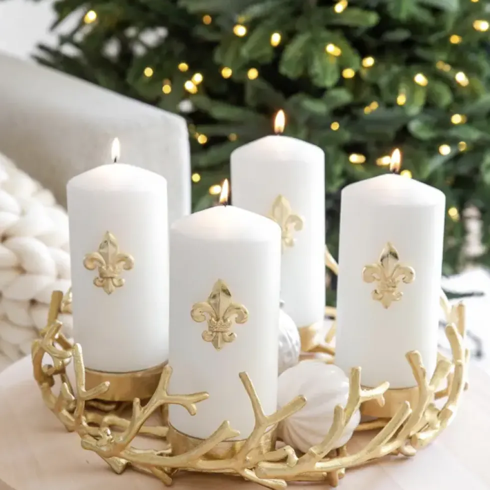 Kerzenpin Lilie gold Edzard 4er Set gold 6 cm