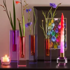 Kerzenständer Kristallglas DIOPTRICS GiftCompany rund blau