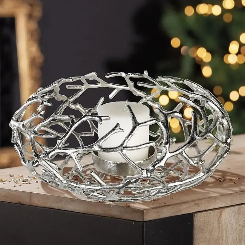 Kerzenständer TWIGS Casablanca silber Durchmesser 42 cm