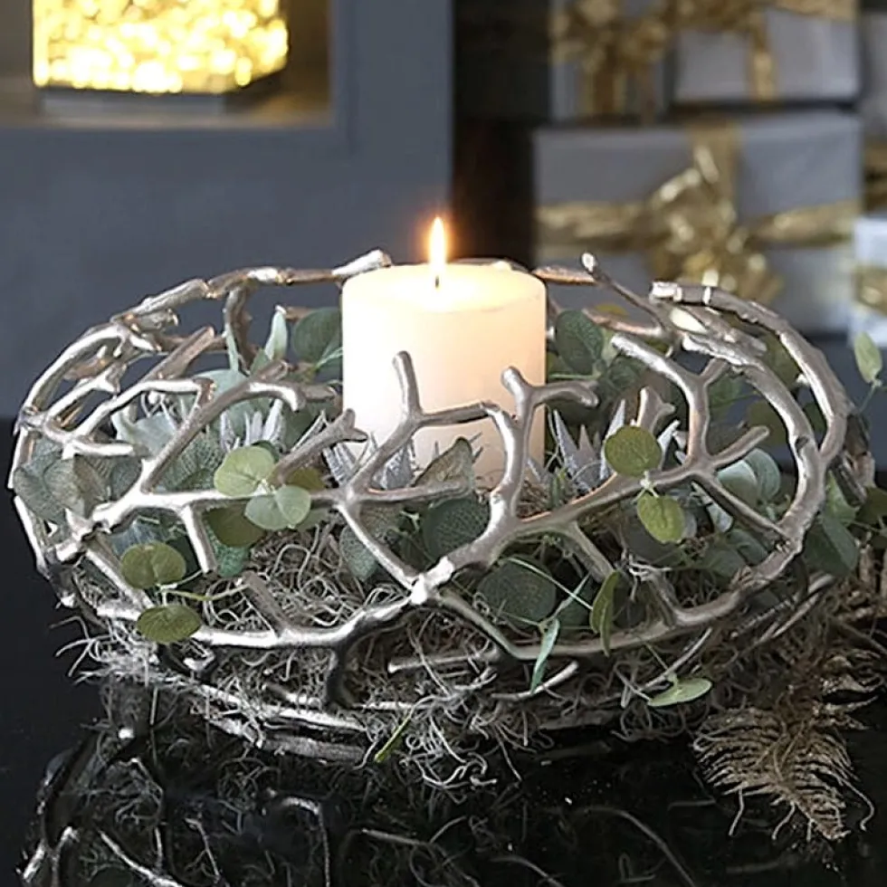 Kerzenständer TWIGS Casablanca silber Durchmesser 42 cm