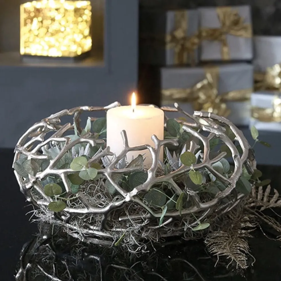 Kerzenständer TWIGS Casablanca silber Durchmesser 42 cm