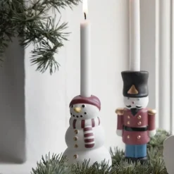 Kerzenständer Weihnachten Schneemann Hammershoi H 10 cm