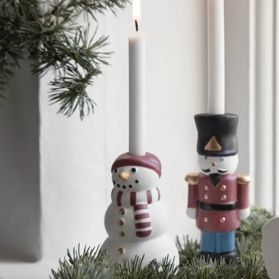 Kerzenständer Weihnachten Schneemann Hammershoi H 10 cm