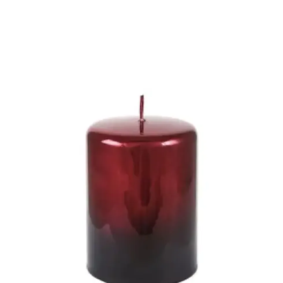 Kerze rot schwarz 2er Set Cylinderkerze Cellini Höhe 15 cm