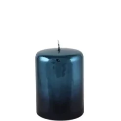 Kerze schwarz blau 2er Set Cylinderkerze Cellini Höhe 15 cm