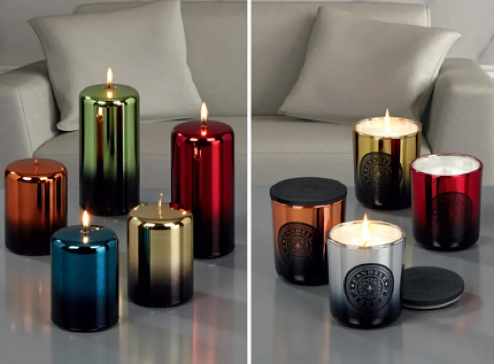 Kerze schwarz grau 2er Set Cylinderkerze Cellini Höhe 10 cm
