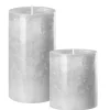 Kerze Set Stumpe Trend silbergrau