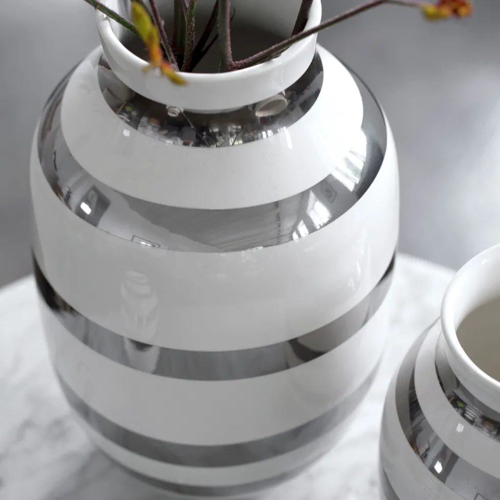 Kähler Vase Omaggio silber Höhe 30 cm