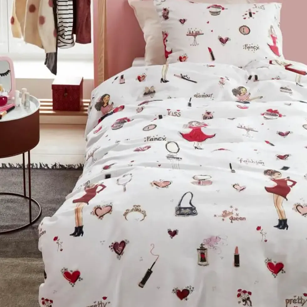 Kinderbettwäsche 135×200 cm Girly FASHION pink