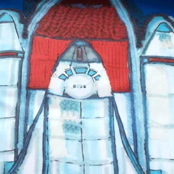Kinderbettwäsche 135×200 cm Junge Astronaut Rocket Ship blue