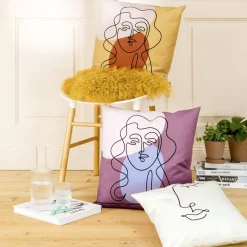 Kissen Magma MODERN FACES bordeaux 50×50 cm