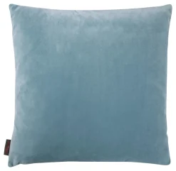 Kissen Magma SAMT UNI petrol mit Federfüllung 50×50 cm