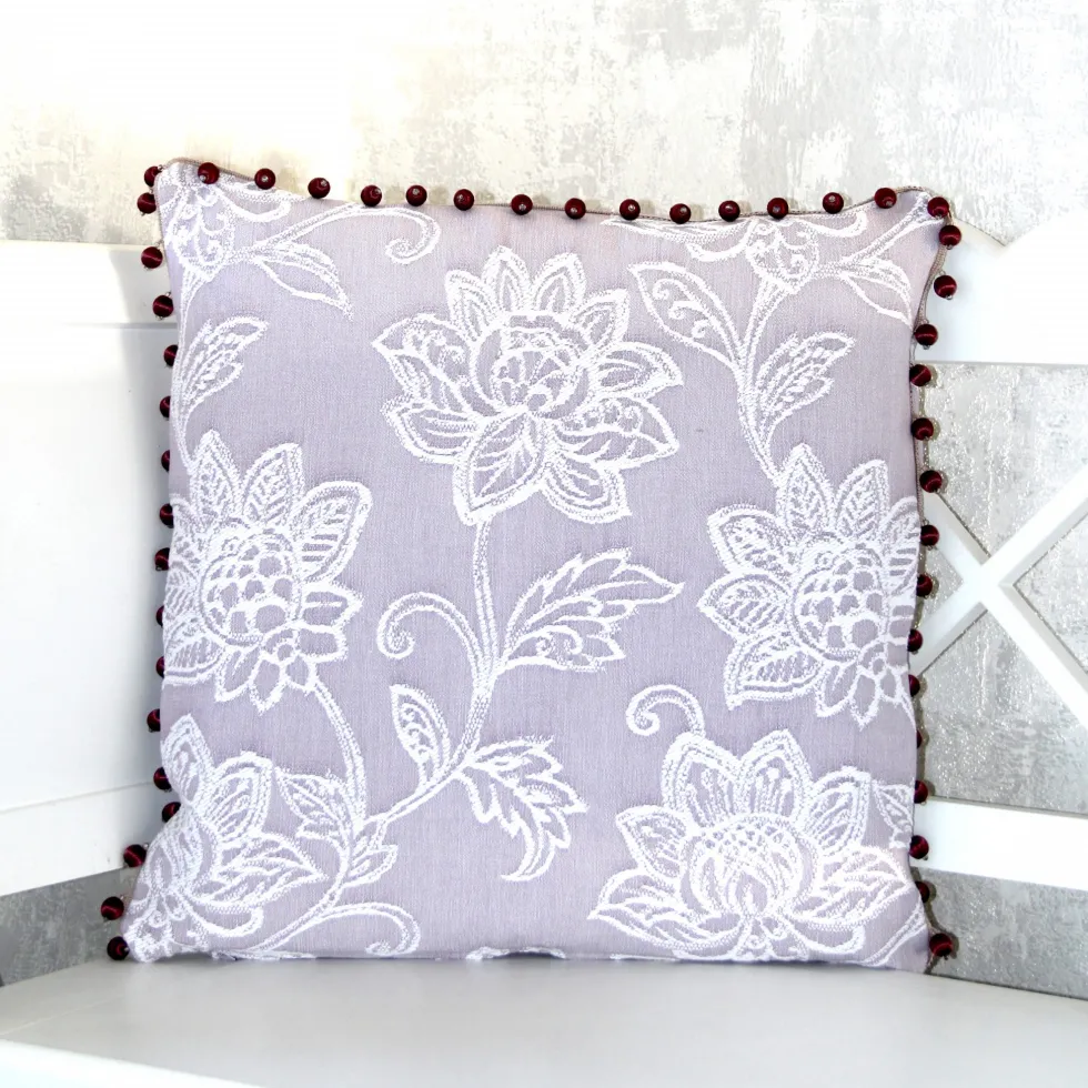Kissen mit Glasperlenborte 50×50 cm Dorchester Wimborne