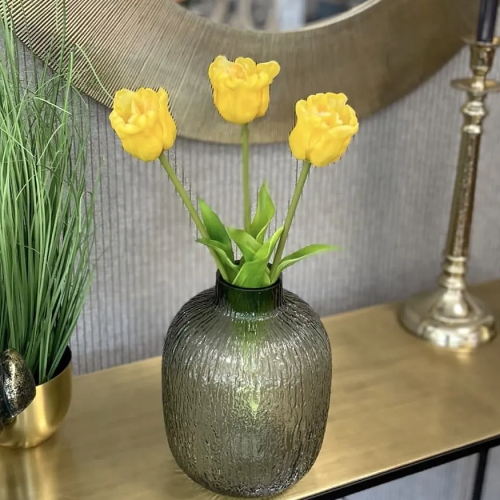 Künstliche Papageientulpe wie echt 3er Bund Höhe 44 cm