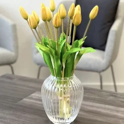 Künstliche Tulpen wie echt gelb 7er Bund Höhe 43 cm