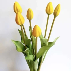 Künstliche Tulpen wie echt gelb 7er Bund Höhe 43 cm