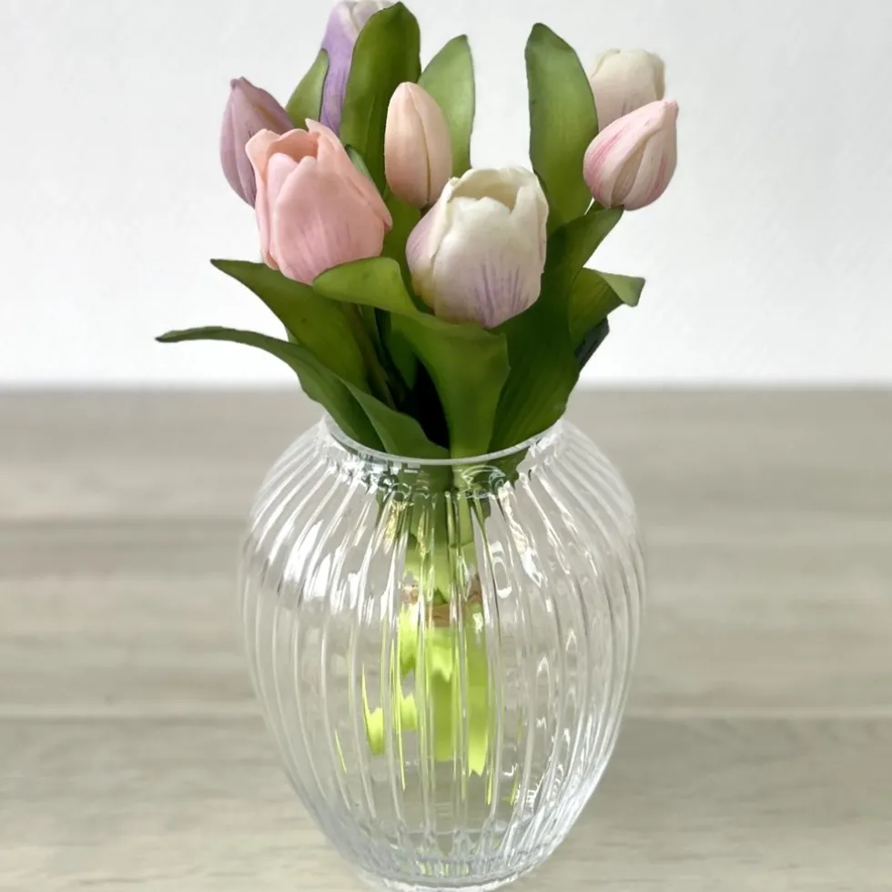 Künstliche Tulpen wie echt rosa Mix 7er Bund Höhe 31 cm