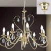 Kronleuchter gold ANCONA mit Kristallbehang