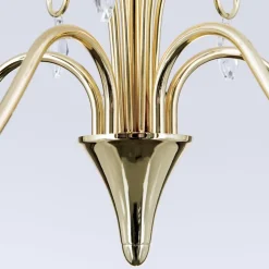 Kronleuchter gold ANCONA mit Kristallbehang