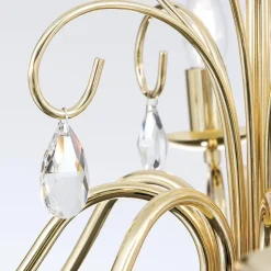 Kronleuchter gold ANCONA mit Kristallbehang