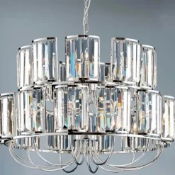 Kronleuchter modern GRADO chrom mit Kristallbehang