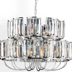 Kronleuchter modern GRADO chrom mit Kristallbehang