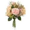 Kunstblume Biedermeierstrauß Blütenbouquet rosa Höhe 38 cm