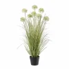 Kunstblume Gras im Topf weiß Höhe 94 cm
