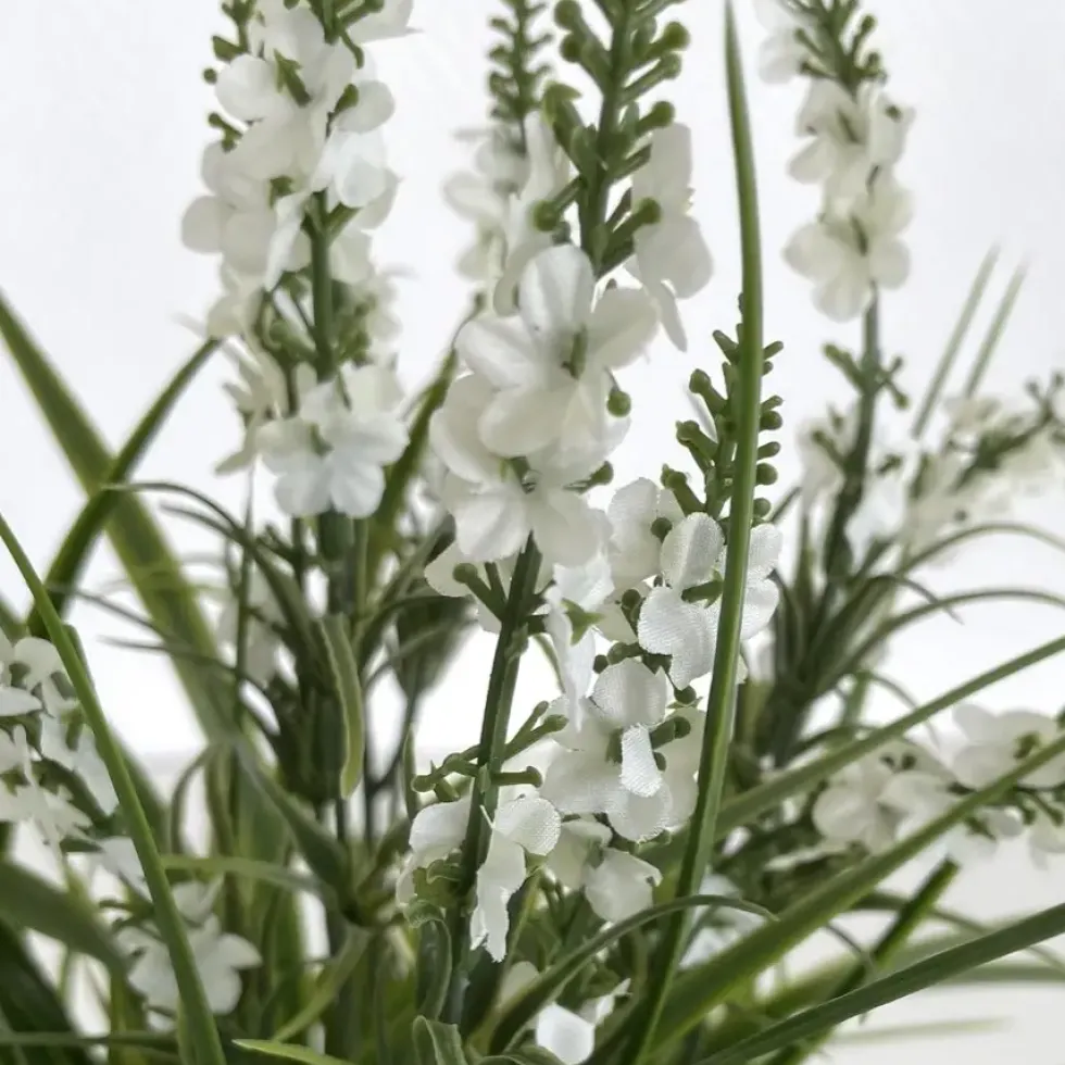Kunstblume hochwertig Lavendel im Zinktopf Höhe 46 cm