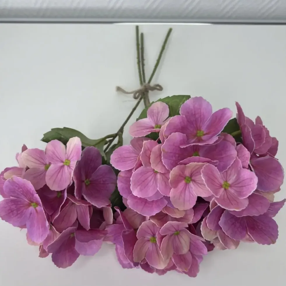 Kunstblume Hortensien Beauty rosa 3er Set Höhe 36 cm