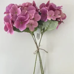 Kunstblume Hortensien Beauty rosa 3er Set Höhe 36 cm