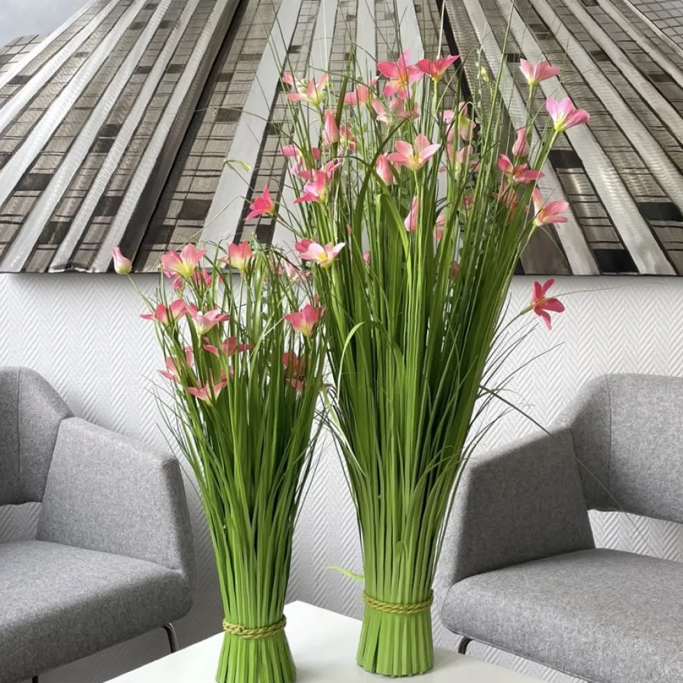 Kunstblume Kunstgras groß Grasblütenbusch pink
