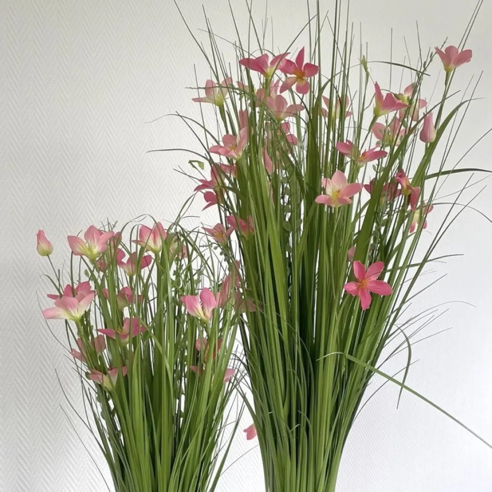 Kunstblume Kunstgras groß Grasblütenbusch pink