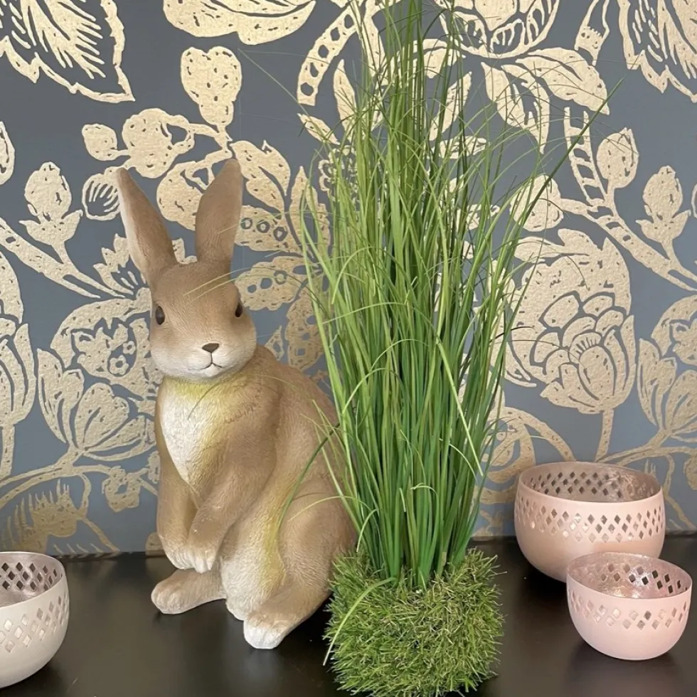 Kunstblume Kunstpflanze Gras im Nest Deko Höhe 50 cm
