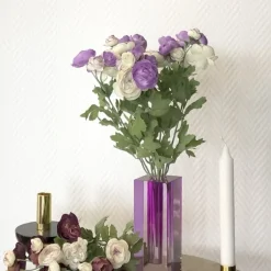 Kunstblumen Blumenstrauß künstlich Ranunkel lila Höhe 35 cm